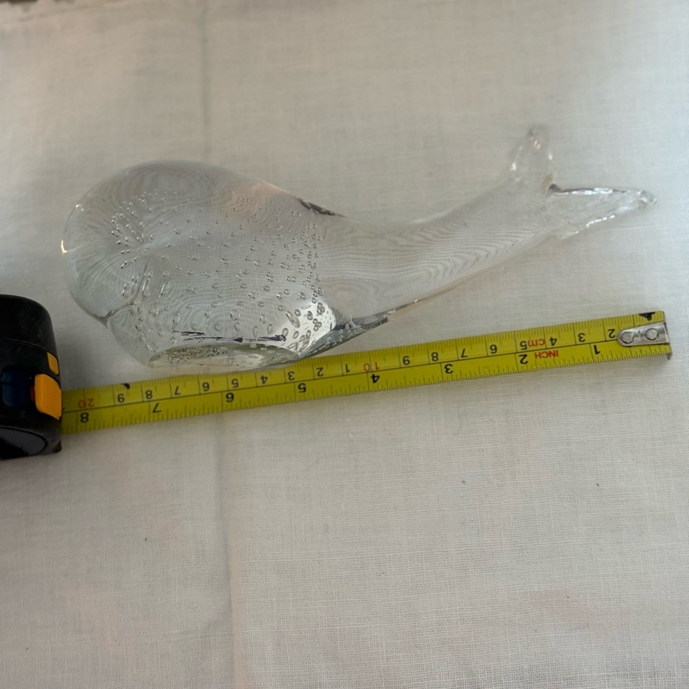 Clear Glass Whale Figurine Decorative Paperweight - Picture 7 of 9
